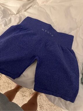 NVGTN Seamless High-Waist Shorts in Indigo